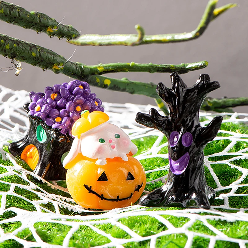 Halloween Series Ornament Ghost Face Ghost Pumpkin Micro Scene Decole Resin - £6.59 GBP+