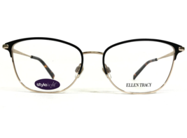 Ellen Tracy Eyeglasses Frames BAGAN Black/Gold Cat Eye Full Rim 55-16-140 - £40.93 GBP