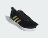 New Adidas Women&#39;s QT Racer 2.0 Black/Gold Athletic Lace-Up Shoes Size 8 - £23.59 GBP