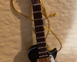 String Instrument Black Wooden Guitar 6  Tree Ornament 4 inches - $15.79