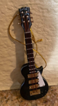 String Instrument Black Wooden Guitar 6  Tree Ornament 4 inches - £12.60 GBP