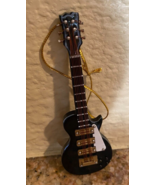 String Instrument Black Wooden Guitar 6  Tree Ornament 4 inches - £12.47 GBP