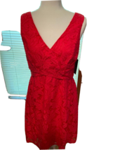 DONNA MORGAN ANTHROPOLOGIE LADY&#39;S DRESS 4 RED ANIKA LACE  NWT           ... - $42.08