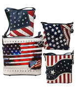 USA American Flag Purse Stars Stripes Concealed Carry Western Crossbody ... - £32.98 GBP