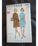 4942 BUTTERICK 1960&#39;s Misses ALine Shirtdress Sewing Pattern Size 10 UC FF - £18.68 GBP