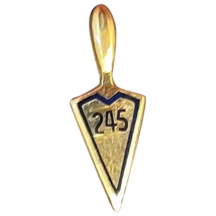10K Gold Masonic Trowel Lapel Pin  Lodge 245  - £44.85 GBP
