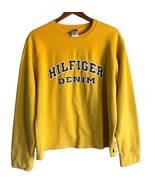 Vintage Tommy Hilfiger Men’s Size L Crewneck Yellow Sweatshirt Heavy Wei... - $26.97