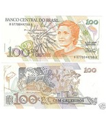 Brasilien 100 Cruzeiros Mehrfarbig Edelstein UNC Note ~ Gratis Sh - £2.52 GBP