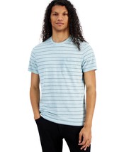 Sun + Stone Men&#39;s Aaron Regular-Fit Stripe Pocket T-Shirt Pastel Cloud-Small - £11.21 GBP