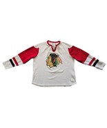 Chicago Blackhawks NHL CCM Long Sleeve Laced Off White Sweater Sz 2XL Retro - $45.60 CAD