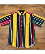 Vtg Tommy Hilfiger XL 90s Y2K Striped Button Down Shirt Colorblock Retro... - $23.15