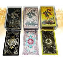 Gold Foil Tarot Cards Deck With English Guidebook In Premium Acrylic Gif... - £27.66 GBP