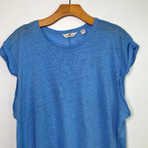 Vineyard Vines Linen Shirt XL Blue Rolled Cuffs Short Sleeve Basic Prepp... - £16.18 GBP