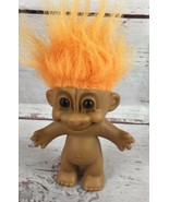 Vintage Troll Doll By Russ With Orange Hair 5&quot; Toy Figure Figurine Brown... - $10.74 CAD