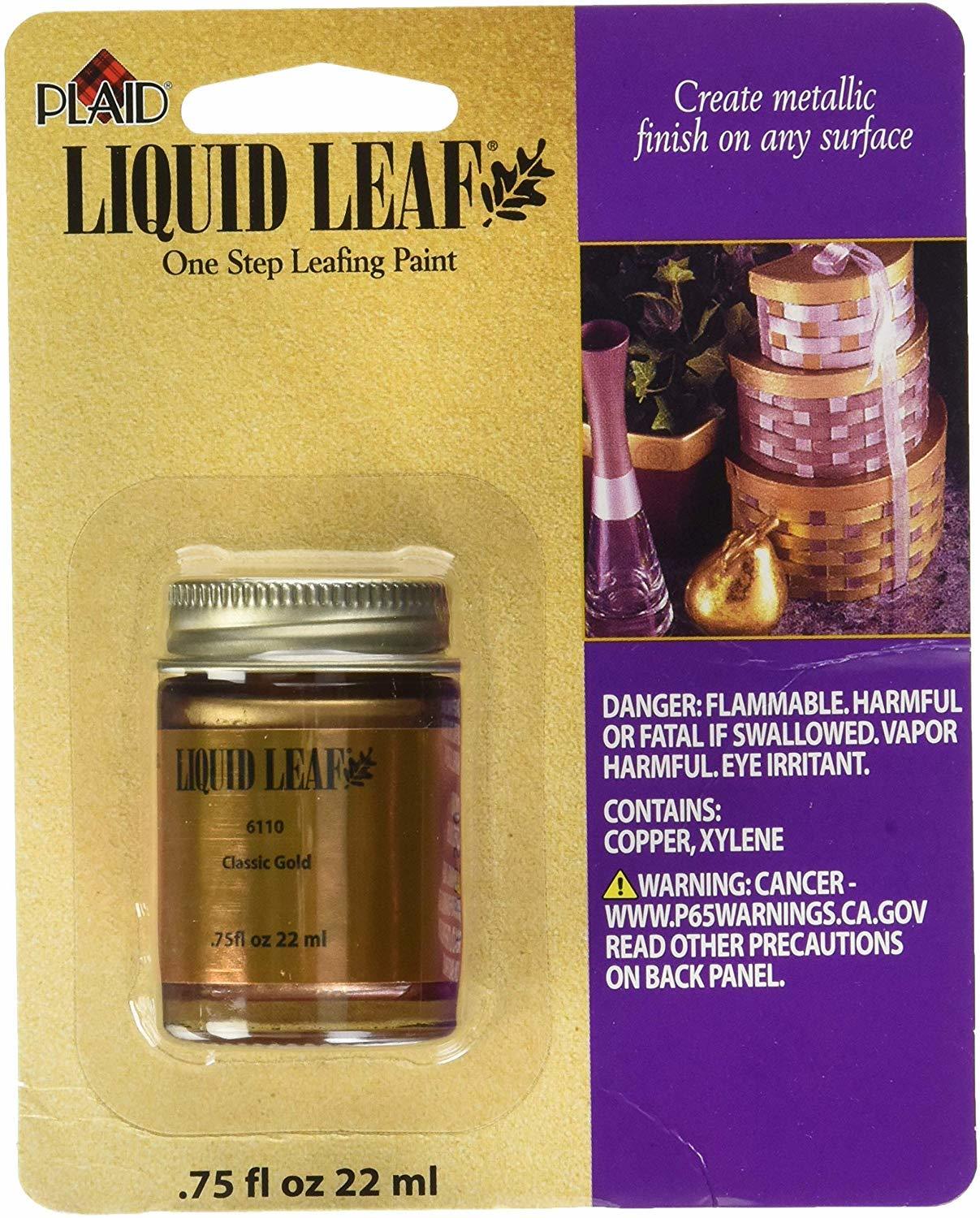 Plaid PLAID-6110.8oz Glaze, Classic Gold 6110 :Craft Liquid One Step Leafing Pai - $19.42