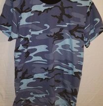 BLUE ICE SKY BLUE URBAN CITY CAMO MILITARY COMMANDO 2XL T SHIRT MADE IN ... - $15.83