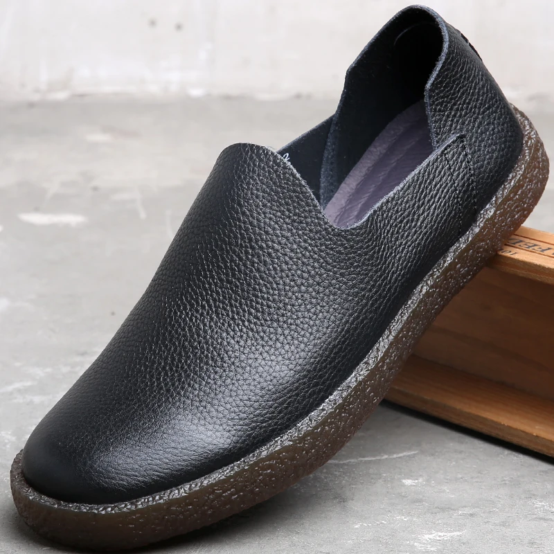 New Men&#39;s Leather Casual Shoes Round Toe Lace-up/Slip On Soft Sole Loafe... - $97.27