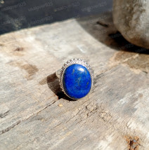 Natural Blue Lapis Lazuli Women Ring, 925 Sterling Silver Ring, Handmade Ring - £47.57 GBP