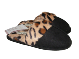 Jessica Simpson Women Size 6 7 Black Slippers Leopard Print Faux Fur Hou... - $30.33 CAD