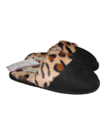 Jessica Simpson Women Size 6 7 Black Slippers Leopard Print Faux Fur Hou... - €18,77 EUR