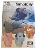 Simplicity Sewing Pattern S9674 Kids Rag Quilt Throw Huge Bear Cat Dog Uncut - £12.73 GBP