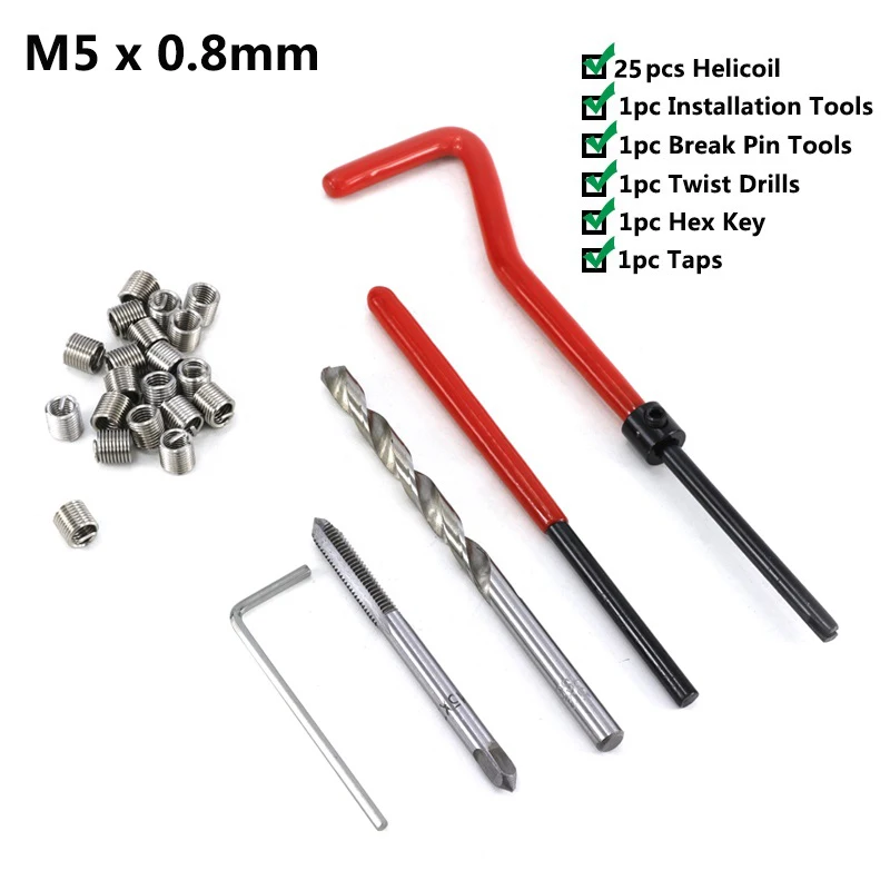 Thread Repair Tool Kit M2-M16 Twist Drill Bit Screw Thread Inserts For Restoring - £299.12 GBP