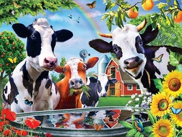 FRAMED CANVAS Art print giclée country scene cows in country farm animals barn - £31.14 GBP+