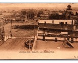 Birds Eye View Looking East Angola Indiana IN Sepia DB Postcard Y1 - $6.88