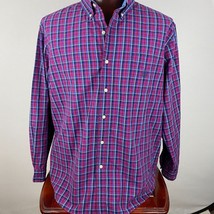 Chaps Easy Care Mens XXL 2XL Multicolor Plaid Long Sleeve Button Down Shirt - £15.23 GBP