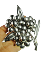 1940s Bouquet BIG FLOWER BROOCH Sterling HANDMADE Make OffER!!! - €248,88 EUR