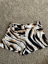 Ann Taylor Loft Animal Print Shorts Size 0 Brown Black White Dressy Flat Front - £7.60 GBP