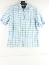 Orvis Short Sleeve White Plaid Button Up Shirt M - $24.74