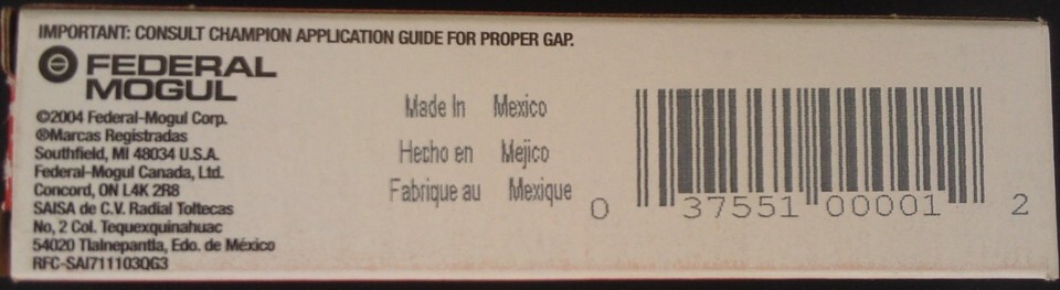 Champion Spark Plug J4C #825 Box Replaces J2J J4 J4J J4JM J79 RJ4 RJ4J RJ81B Item image 2