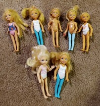 GUC Lot of 7 Mattel Barbie Kelly dolls. Dolls are nude and need a shampoo - £13.84 GBP