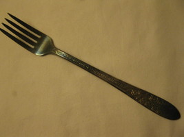 National Silver 1937 Rose & Leaf Pattern Silver Plated 7.5" Table Fork #2 - $8.00