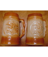 Set of 2 McCoy Pottery Throw-Away Budweiser Beer Steins 1950’s Era - $29.95