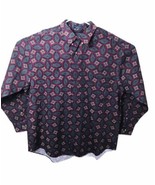 Mens Green Blue Red Western Shirt By Roundtree &amp; Yorke Size XL - $330.68 MXN
