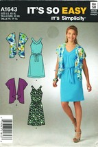 2013 Misses&#39; Pullover Dress &amp; Kimono Simplicity Pattern 1643-s Sizes XS-XL Uncut - £9.44 GBP