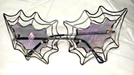 Dr. Peepers Novelty Spiderweb Sunglasses Silver/Black Metallic Frame Smoke Lens - £20.58 GBP