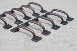 10 Handles Drawer Pulls Small 4&quot; Antique Copper Kitchen Window Pull - £14.41 GBP
