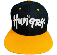Hungry Baseball Truckers Hat Gold Black Snapback Adjustable Embroidered - £24.08 GBP