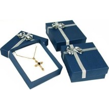 Blue Bow-Tie Jewelry Gift Box Pendant Earrings Showcase Display Kit 12 Pcs - £9.00 GBP