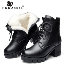 Women snow boots winter high heel ankle boots women warm platform shoes genuine leather thumb200