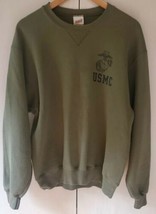 Vintage USMC Crewneck Sweatshirt Mens M Small Olive United States Marine Corps - £27.13 GBP