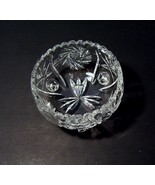 Vintage Crystal Cut Glass Footed Bowl Saw Tooth Pinwheel  - €6,00 EUR