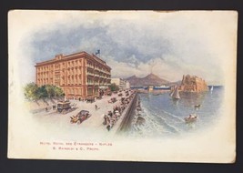 Hotel Royal des Etrangers Naples Italy 1910s Art PC UP - £5.23 GBP