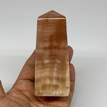 359g, 4&quot;x1.6&quot;x1.6&quot;, Honey Calcite Point Tower Obelisk Crystal @Pakistan, B25304 - £22.65 GBP
