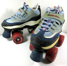 Sketchers 4 Wheelers Sport Derby Roller Skates Blue Kids US Youth Size 1 - £51.27 GBP