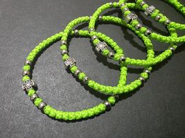 Green handmade rosary, Christian prayer rope bracelet, religious green k... - $9.99