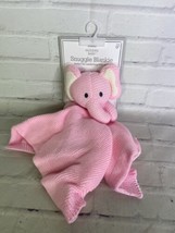 Modern Baby Elephant Pink Knit Snuggle Blankie Security Blanket Lovey Nunu NEW - £41.55 GBP